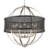 Colson 9 Light Chandelier (with Matte Black Shade) - Pewter