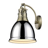 Duncan 1 Light Wall Sconce - Aged Brass with Chrome Shade