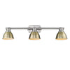 Duncan 3 Light Bath Vanity - Pewter with Aged Brass Shade