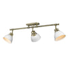 Duncan 3 Light Bath Vanity - Aged Brass with White Shade