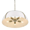 Aldrich 5 Light Pendant - Aged Brass with White Shade