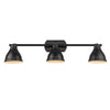 Duncan 3 Light Bath Vanity - Matte Black with Black Shades