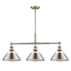 Orwell Linear Pendant - Aged Brass with Pewter Shades