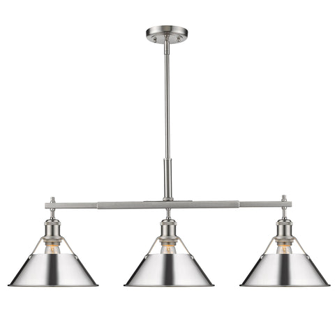 Orwell Linear Pendant - Pewter with Chrome Shades