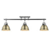 Duncan Semi-Flush - Track Light - Chrome with Aged Brass Shade