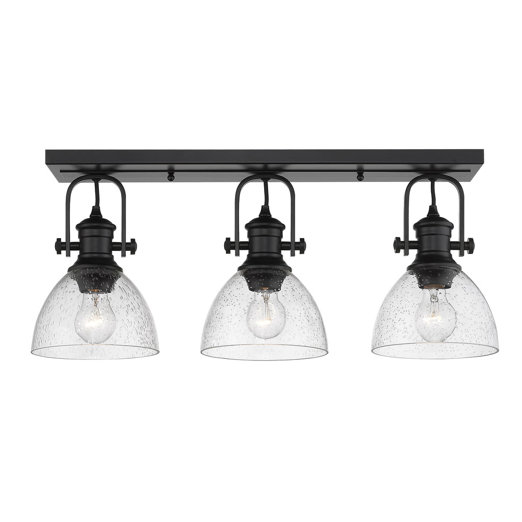 Hines 3 Light Semi-Flush - Matte Black