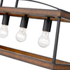 Teagan Linear Pendant - Natural Black with Rustic Oak Accents