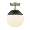 Dixon Semi-Flush - Aged Brass with Matte Black Cap