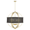 Colson 9 Light Chandelier (with Matte Black Shade) - Olympic Gold
