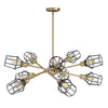 Axel 10 Light Chandelier (with shades) - Olympic Gold