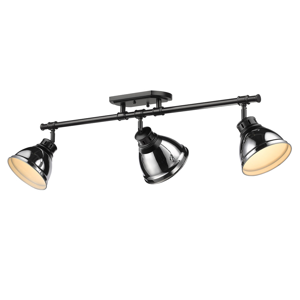 Duncan Semi-Flush - Track Light - Matte Black with Chrome Shade