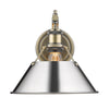 Orwell 1 Light Wall Sconce - Aged Brass with Chrome Shade