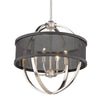 Colson 4 Light Chandelier (with Matte Black Shade) - Pewter