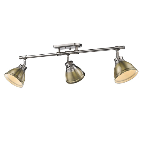 Duncan Semi-Flush - Track Light - Pewter with Aged Brass Shade