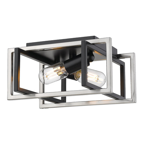 Tribeca Flush Mount - Matte Black with Pewter Accents