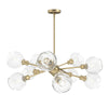 Axel 10 Light Chandelier (with shades) - Olympic Gold