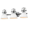 Duncan 3 Light Bath Vanity - Chrome with White Shade