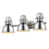 Duncan 3 Light Bath Vanity - Pewter with Chrome Shade