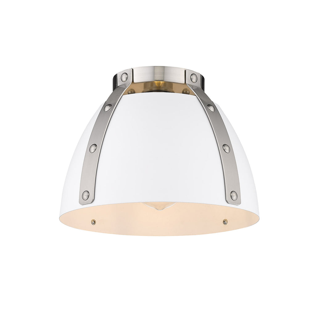 Aldrich Flush Mount - Pewter with White Shade