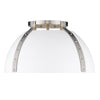 Aldrich Flush Mount - 18" - Pewter with White Shade