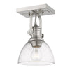 Hines 1 Light Semi-Flush - Pewter with Seeded Glass