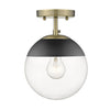 Dixon Semi-Flush - Aged Brass with Matte Black Cap