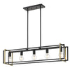 Tribeca Linear Pendant - Matte Black with Aged Brass Accents