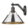 Orwell 1 Light Wall Sconce - Matte Black with Chrome Shade