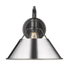 Orwell 1 Light Wall Sconce - Matte Black with Chrome Shade