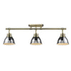 Duncan Semi-Flush - Track Light - Aged Brass with Chrome Shade