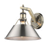 Orwell 1 Light Wall Sconce - Aged Brass with Pewter Shade