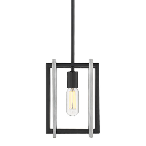 Tribeca Mini Pendant - Matte Black with Pewter Accents