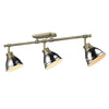 Duncan Semi-Flush - Track Light - Aged Brass with Chrome Shade