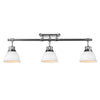 Duncan Semi-Flush - Track Light - Chrome with White Shade