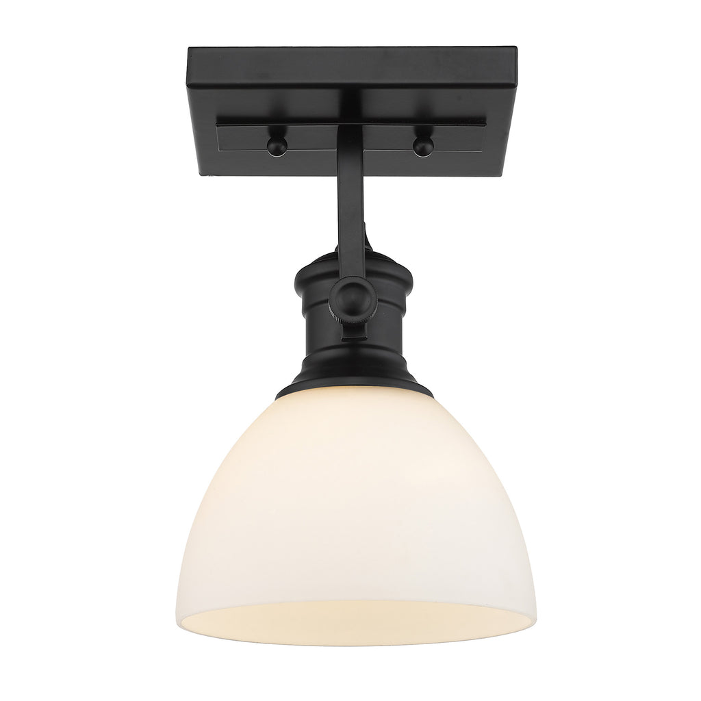 Hines 1 Light Semi-Flush - Matte Black