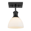 Hines 1 Light Semi-Flush - Matte Black