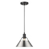 Orwell 1 Light Pendant - 10" - Matte Black with Pewter Shade