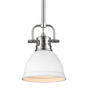 Duncan Mini Pendant with Rod - Pewter with White Shade