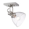 Hines 1 Light Semi-Flush - Pewter with Seeded Glass