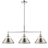 Orwell Linear Pendant - Chrome with Pewter Shades