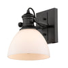 Hines 1 Light Semi-Flush - Matte Black