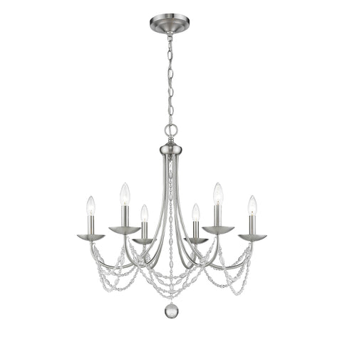 Mirabella 6 Light Chandelier - Pewter