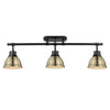 Duncan Semi-Flush - Track Light - Matte Black with Aged Brass Shade