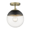 Dixon Semi-Flush - Aged Brass with Matte Black Cap