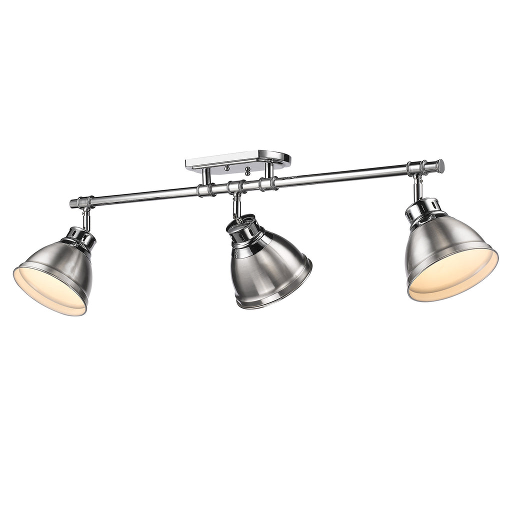 Duncan Semi-Flush - Track Light - Chrome with Pewter Shade