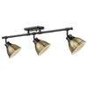 Duncan Semi-Flush - Track Light - Matte Black with Aged Brass Shade