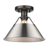 Orwell Flush Mount - Matte Black with Pewter Shades