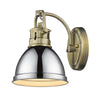 Duncan Wall Sconce/Bath Vanity - Aged Brass with Chrome Shade