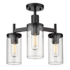 Winslett 3 Light Semi-Flush - Matte Black