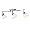 Duncan Semi-Flush - Track Light - Chrome with White Shade